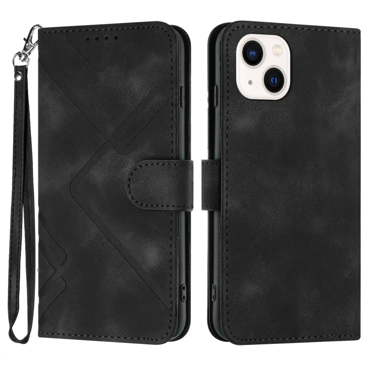 Line Pattern Skin Feel Leather Phone Case, For iPhone 13 mini, For iPhone 12 / 12 Pro, For iPhone 12 Pro Max, For iPhone 12 mini, For iPhone 11 Pro Max, For iPhone 11, For iPhone 11 Pro, For iPhone X / XS