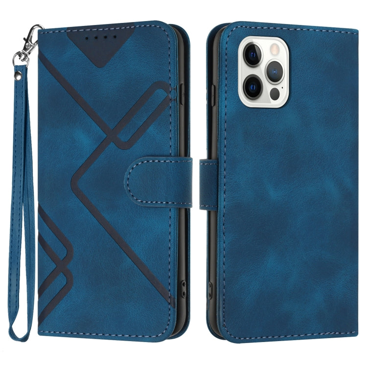 Line Pattern Skin Feel Leather Phone Case, For iPhone 13 mini, For iPhone 12 / 12 Pro, For iPhone 12 Pro Max, For iPhone 12 mini, For iPhone 11 Pro Max, For iPhone 11, For iPhone 11 Pro, For iPhone X / XS