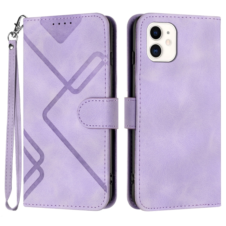 Line Pattern Skin Feel Leather Phone Case, For iPhone 13 mini, For iPhone 12 / 12 Pro, For iPhone 12 Pro Max, For iPhone 12 mini, For iPhone 11 Pro Max, For iPhone 11, For iPhone 11 Pro, For iPhone X / XS