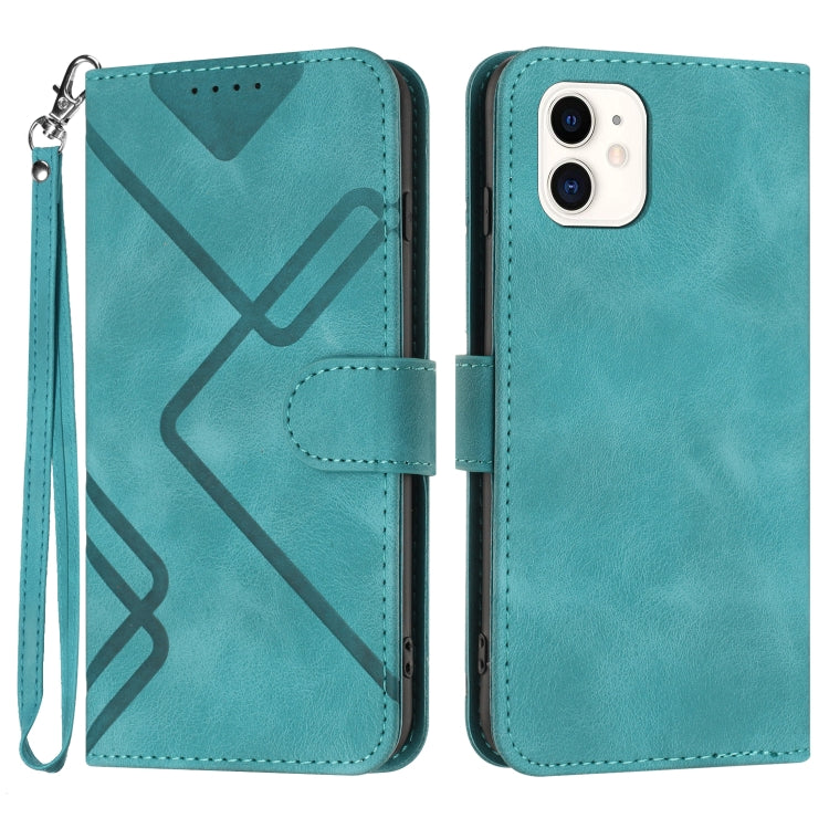 Line Pattern Skin Feel Leather Phone Case, For iPhone 13 mini, For iPhone 12 / 12 Pro, For iPhone 12 Pro Max, For iPhone 12 mini, For iPhone 11 Pro Max, For iPhone 11, For iPhone 11 Pro, For iPhone X / XS