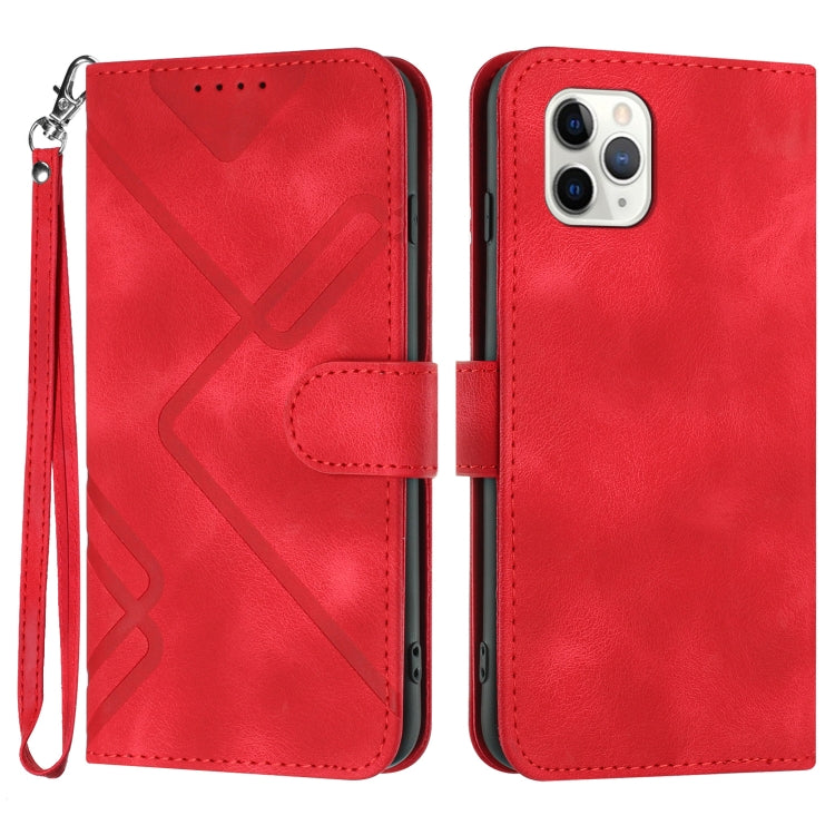 Line Pattern Skin Feel Leather Phone Case, For iPhone 13 mini, For iPhone 12 / 12 Pro, For iPhone 12 Pro Max, For iPhone 12 mini, For iPhone 11 Pro Max, For iPhone 11, For iPhone 11 Pro, For iPhone X / XS