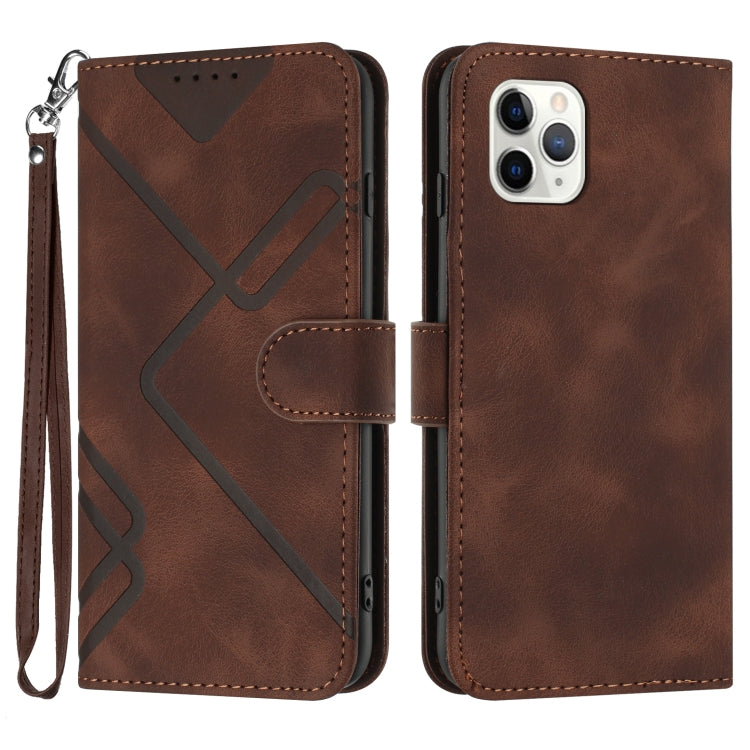 Line Pattern Skin Feel Leather Phone Case, For iPhone 13 mini, For iPhone 12 / 12 Pro, For iPhone 12 Pro Max, For iPhone 12 mini, For iPhone 11 Pro Max, For iPhone 11, For iPhone 11 Pro, For iPhone X / XS