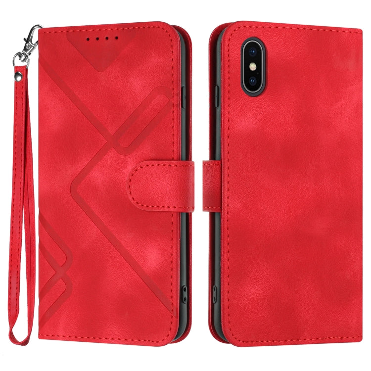 Line Pattern Skin Feel Leather Phone Case, For iPhone XR, For iPhone XS Max, For iPhone 6 Plus / 7 Plus / 8 Plus, For iPhone 5s / SE
