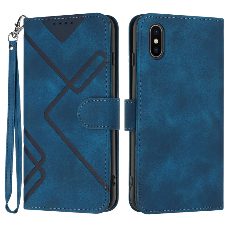 Line Pattern Skin Feel Leather Phone Case, For iPhone XR, For iPhone XS Max, For iPhone 6 Plus / 7 Plus / 8 Plus, For iPhone 5s / SE
