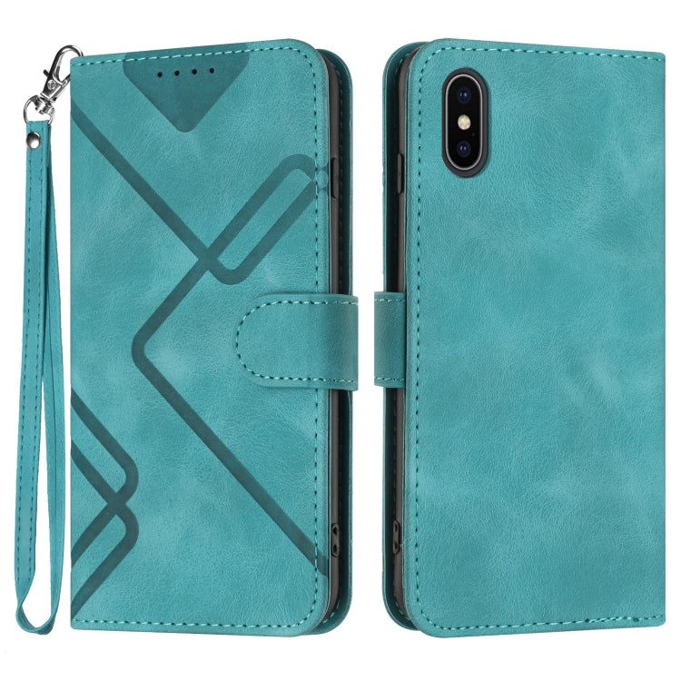 Line Pattern Skin Feel Leather Phone Case, For iPhone XR, For iPhone XS Max, For iPhone 6 Plus / 7 Plus / 8 Plus, For iPhone 5s / SE