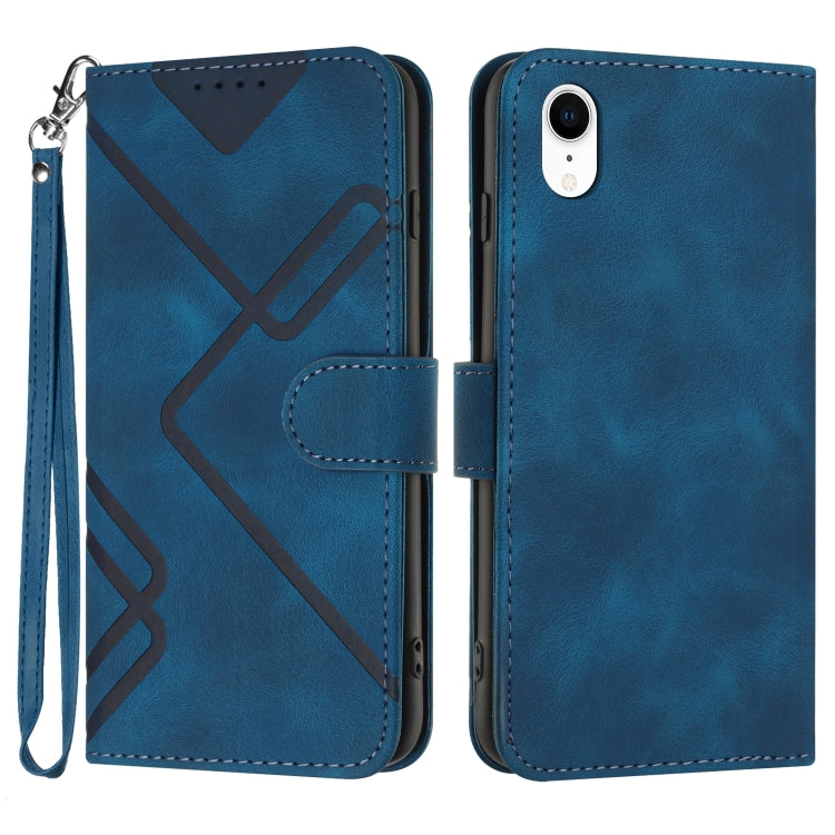 Line Pattern Skin Feel Leather Phone Case, For iPhone XR, For iPhone XS Max, For iPhone 6 Plus / 7 Plus / 8 Plus, For iPhone 5s / SE