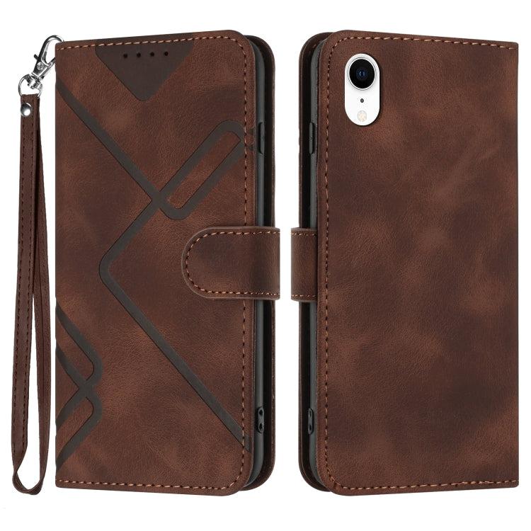 Line Pattern Skin Feel Leather Phone Case, For iPhone XR, For iPhone XS Max, For iPhone 6 Plus / 7 Plus / 8 Plus, For iPhone 5s / SE