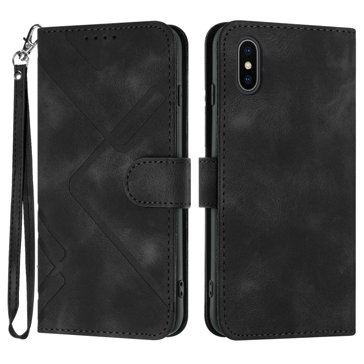 Line Pattern Skin Feel Leather Phone Case, For iPhone 13 mini, For iPhone 12 / 12 Pro, For iPhone 12 Pro Max, For iPhone 12 mini, For iPhone 11 Pro Max, For iPhone 11, For iPhone 11 Pro, For iPhone X / XS