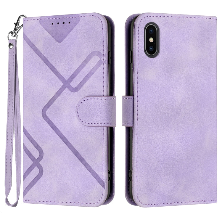 Line Pattern Skin Feel Leather Phone Case, For iPhone 13 mini, For iPhone 12 / 12 Pro, For iPhone 12 Pro Max, For iPhone 12 mini, For iPhone 11 Pro Max, For iPhone 11, For iPhone 11 Pro, For iPhone X / XS
