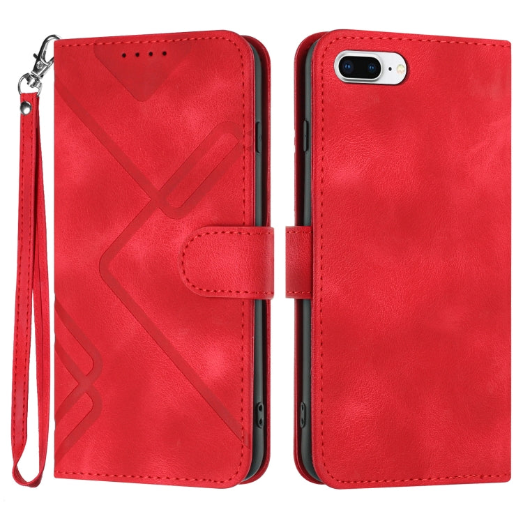 Line Pattern Skin Feel Leather Phone Case, For iPhone XR, For iPhone XS Max, For iPhone 6 Plus / 7 Plus / 8 Plus, For iPhone 5s / SE