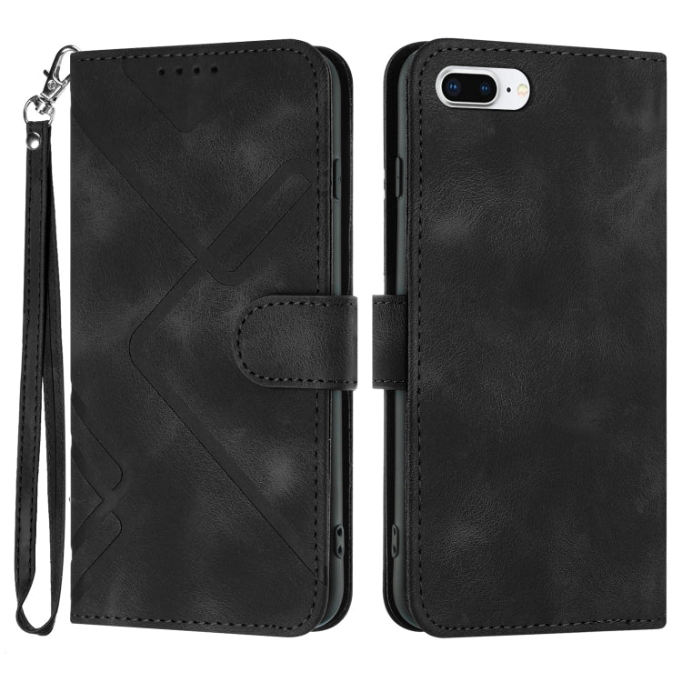 Line Pattern Skin Feel Leather Phone Case, For iPhone XR, For iPhone XS Max, For iPhone 6 Plus / 7 Plus / 8 Plus, For iPhone 5s / SE