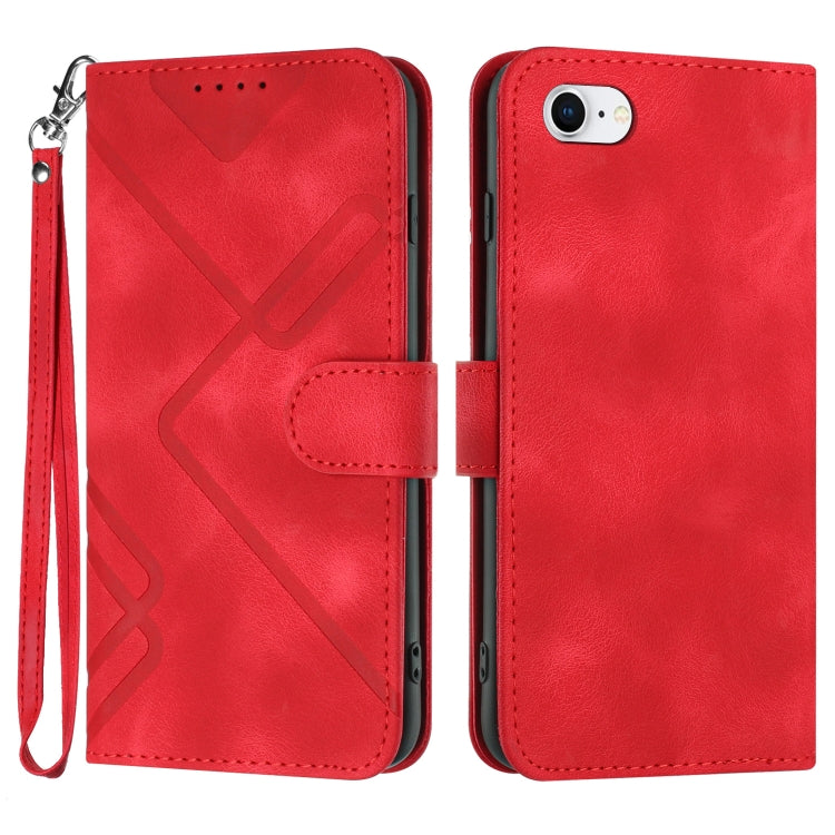 Line Pattern Skin Feel Leather Phone Case, For iPhone 14 Plus, For iPhone 14, For iPhone 14 Pro, For iPhone 14 Pro Max, For iPhone 7 / 8 / SE 2020 / SE 2022, For iPhone 13 Pro Max, For iPhone 13 Pro, For iPhone 13