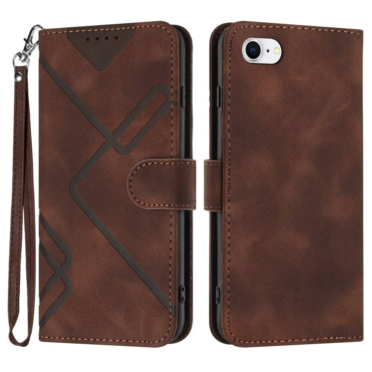 Line Pattern Skin Feel Leather Phone Case, For iPhone 14 Plus, For iPhone 14, For iPhone 14 Pro, For iPhone 14 Pro Max, For iPhone 7 / 8 / SE 2020 / SE 2022, For iPhone 13 Pro Max, For iPhone 13 Pro, For iPhone 13