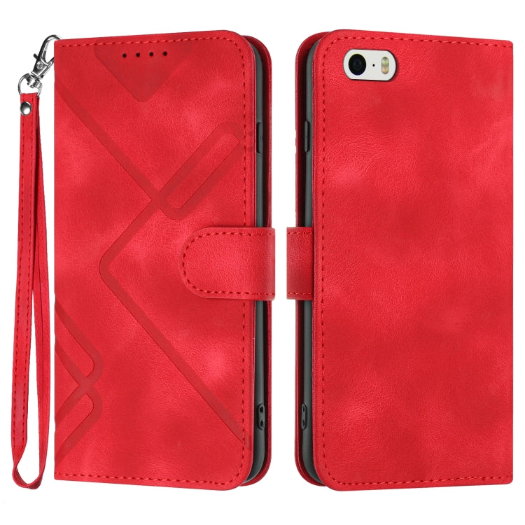 Line Pattern Skin Feel Leather Phone Case, For iPhone XR, For iPhone XS Max, For iPhone 6 Plus / 7 Plus / 8 Plus, For iPhone 5s / SE