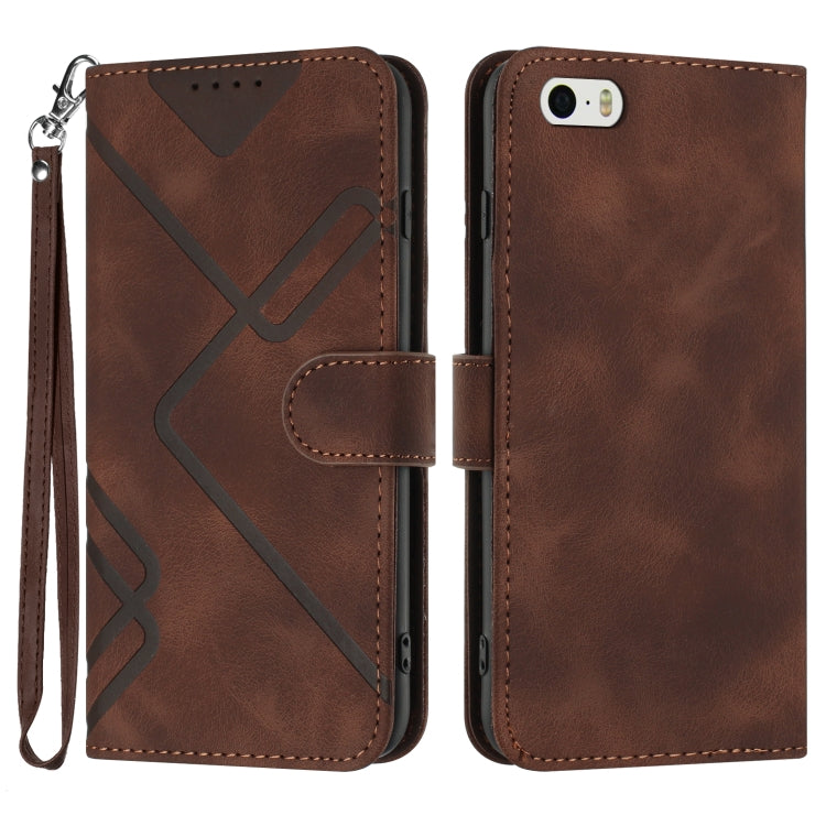 Line Pattern Skin Feel Leather Phone Case, For iPhone XR, For iPhone XS Max, For iPhone 6 Plus / 7 Plus / 8 Plus, For iPhone 5s / SE