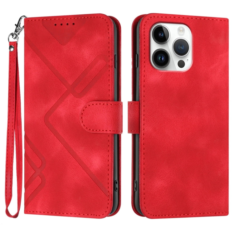 Line Pattern Skin Feel Leather Phone Case, For iPhone 17 Pro Max, For iPhone 17 Pro, For iPhone 17, For iPhone 17 Air, For iPhone 16 Pro Max, For iPhone 16 Pro, For iPhone 16 Plus, For iPhone 16