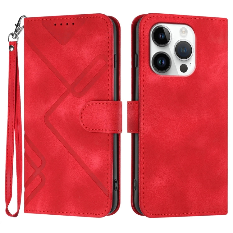 Line Pattern Skin Feel Leather Phone Case, For iPhone 17 Pro Max, For iPhone 17 Pro, For iPhone 17, For iPhone 17 Air, For iPhone 16 Pro Max, For iPhone 16 Pro, For iPhone 16 Plus, For iPhone 16