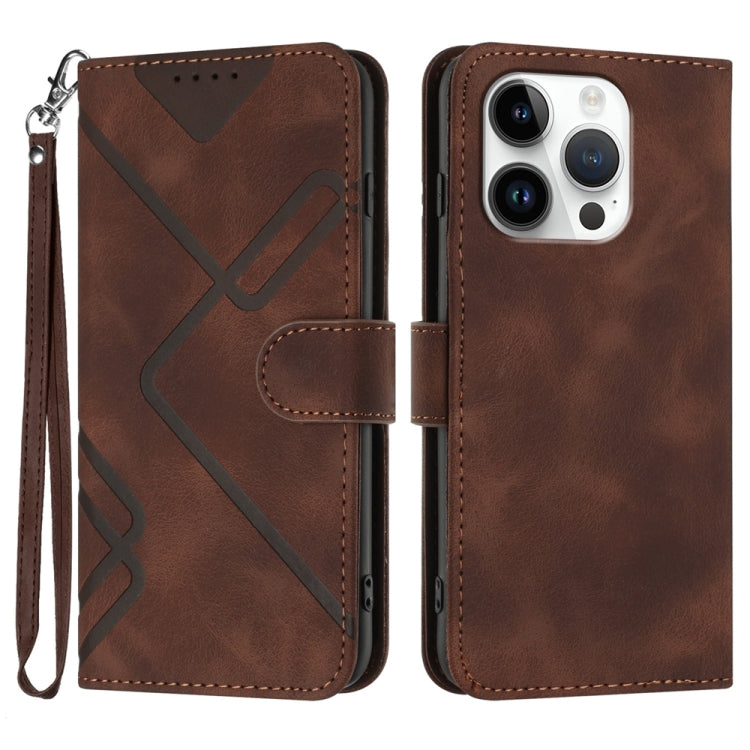 Line Pattern Skin Feel Leather Phone Case, For iPhone 17 Pro Max, For iPhone 17 Pro, For iPhone 17, For iPhone 17 Air, For iPhone 16 Pro Max, For iPhone 16 Pro, For iPhone 16 Plus, For iPhone 16