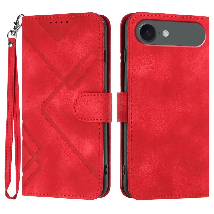 Line Pattern Skin Feel Leather Phone Case, For iPhone 17 Pro Max, For iPhone 17 Pro, For iPhone 17, For iPhone 17 Air, For iPhone 16 Pro Max, For iPhone 16 Pro, For iPhone 16 Plus, For iPhone 16