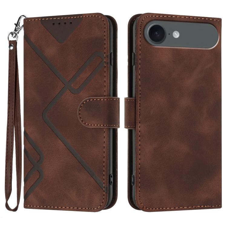 Line Pattern Skin Feel Leather Phone Case, For iPhone 17 Pro Max, For iPhone 17 Pro, For iPhone 17, For iPhone 17 Air, For iPhone 16 Pro Max, For iPhone 16 Pro, For iPhone 16 Plus, For iPhone 16