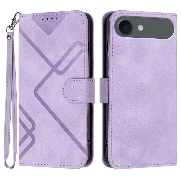 Line Pattern Skin Feel Leather Phone Case, For iPhone 17 Pro Max, For iPhone 17 Pro, For iPhone 17, For iPhone 17 Air, For iPhone 16 Pro Max, For iPhone 16 Pro, For iPhone 16 Plus, For iPhone 16
