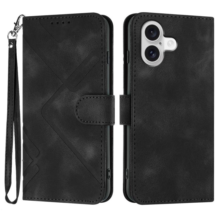 Line Pattern Skin Feel Leather Phone Case, For iPhone 17 Pro Max, For iPhone 17 Pro, For iPhone 17, For iPhone 17 Air, For iPhone 16 Pro Max, For iPhone 16 Pro, For iPhone 16 Plus, For iPhone 16