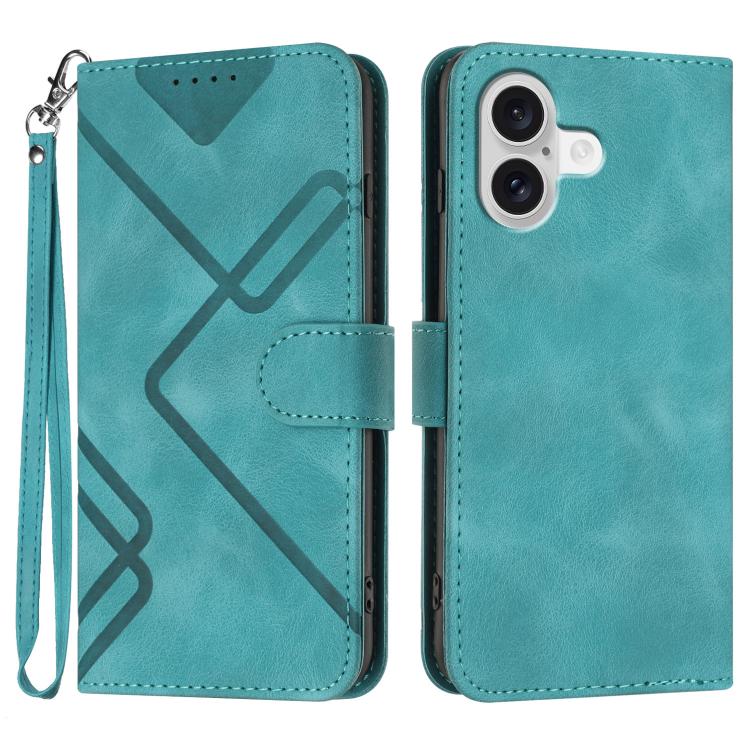 Line Pattern Skin Feel Leather Phone Case, For iPhone 17 Pro Max, For iPhone 17 Pro, For iPhone 17, For iPhone 17 Air, For iPhone 16 Pro Max, For iPhone 16 Pro, For iPhone 16 Plus, For iPhone 16