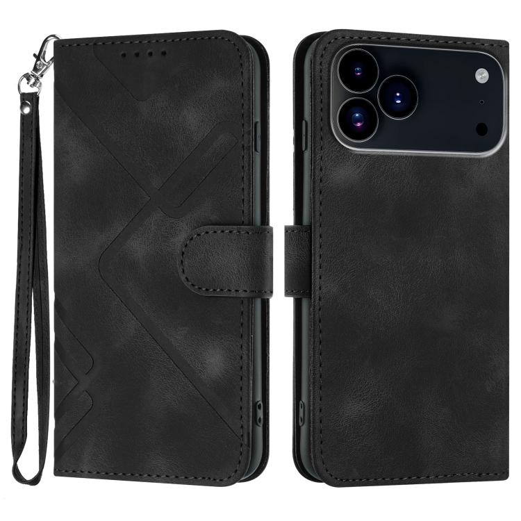 Line Pattern Skin Feel Leather Phone Case, For iPhone 17 Pro Max, For iPhone 17 Pro, For iPhone 17, For iPhone 17 Air, For iPhone 16 Pro Max, For iPhone 16 Pro, For iPhone 16 Plus, For iPhone 16