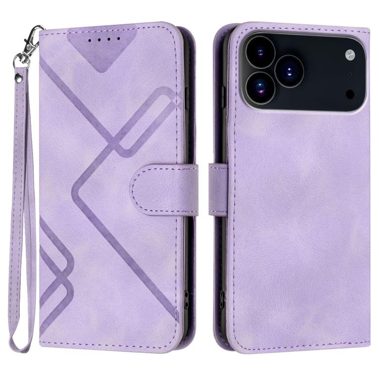Line Pattern Skin Feel Leather Phone Case, For iPhone 17 Pro Max, For iPhone 17 Pro, For iPhone 17, For iPhone 17 Air, For iPhone 16 Pro Max, For iPhone 16 Pro, For iPhone 16 Plus, For iPhone 16