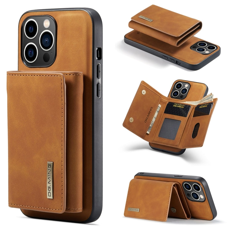 DG.MING M1 Series 3-Fold Multi Card Wallet Leather Phone Case