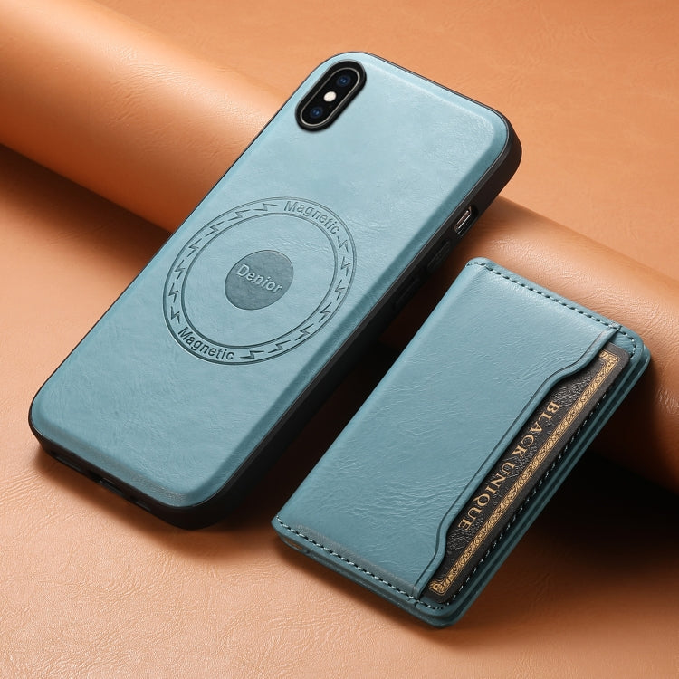 Denior Cowhide Texture Leather MagSafe Detachable Wallet Phone Case