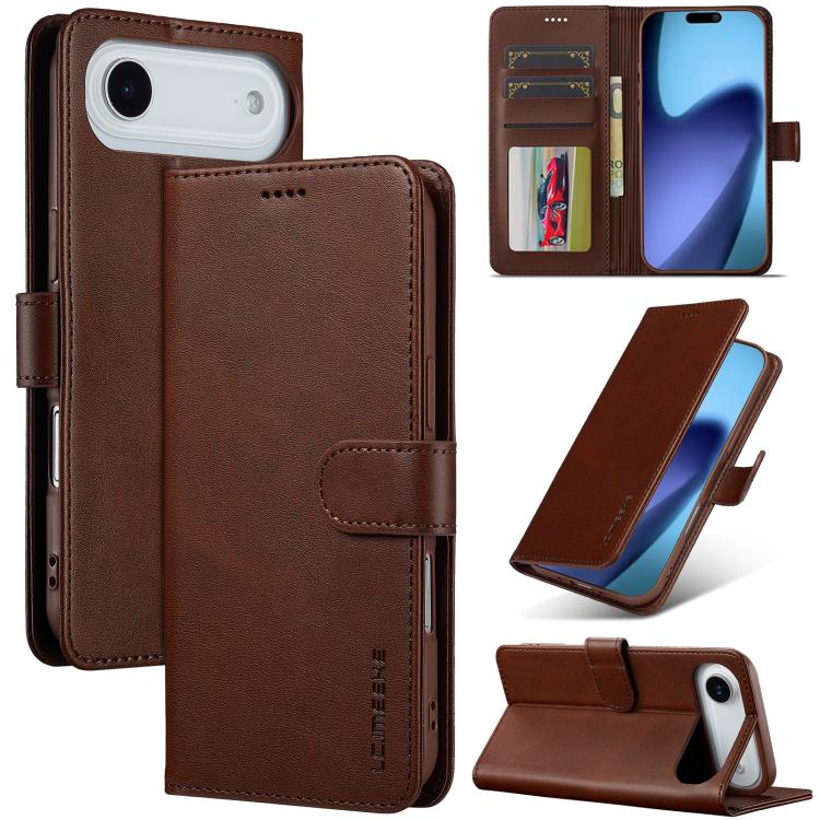 LC.IMEEKE Calf Texture Horizontal Flip Leather Case, For iPhone 17 Pro Max, For iPhone 17 Pro, For iPhone 17, For iPhone 17 Air, iPhone 16e, For iPhone 16 Pro Max