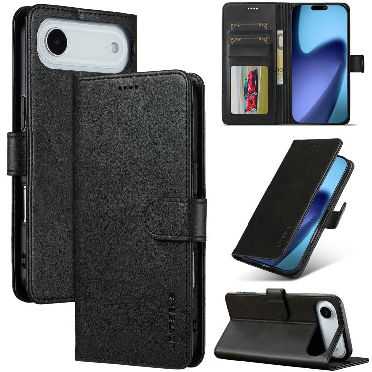 LC.IMEEKE Calf Texture Horizontal Flip Leather Case, For iPhone 17 Pro Max, For iPhone 17 Pro, For iPhone 17, For iPhone 17 Air, iPhone 16e, For iPhone 16 Pro Max
