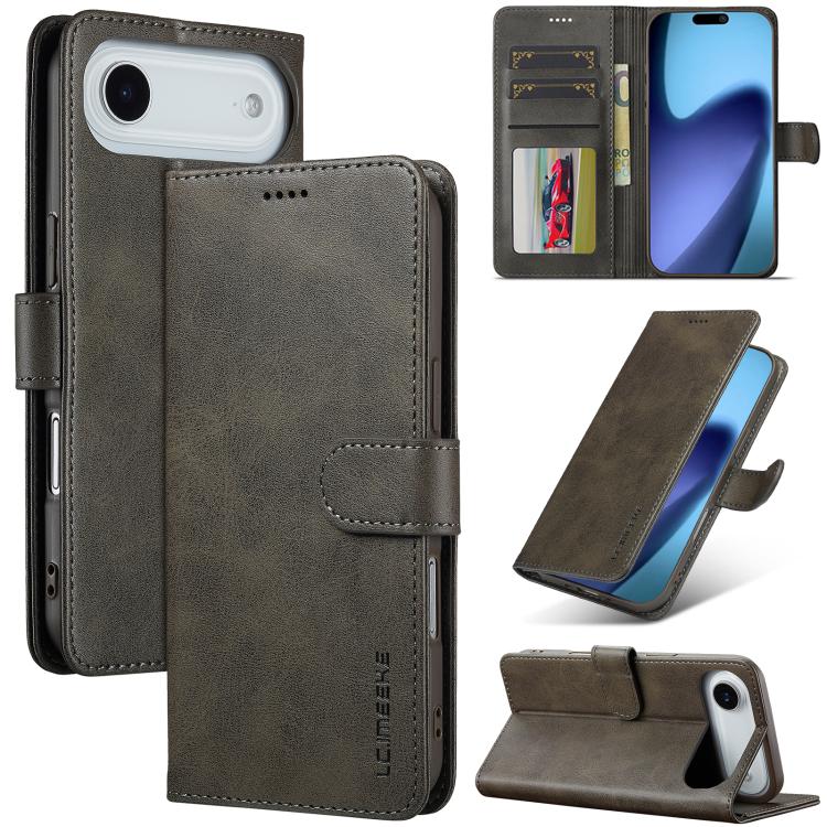 LC.IMEEKE Calf Texture Horizontal Flip Leather Case, For iPhone 17 Pro Max, For iPhone 17 Pro, For iPhone 17, For iPhone 17 Air, iPhone 16e, For iPhone 16 Pro Max