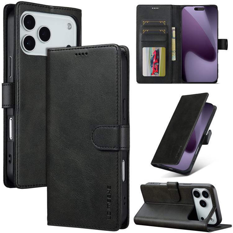 LC.IMEEKE Calf Texture Horizontal Flip Leather Case, For iPhone 17 Pro Max, For iPhone 17 Pro, For iPhone 17, For iPhone 17 Air, iPhone 16e, For iPhone 16 Pro Max