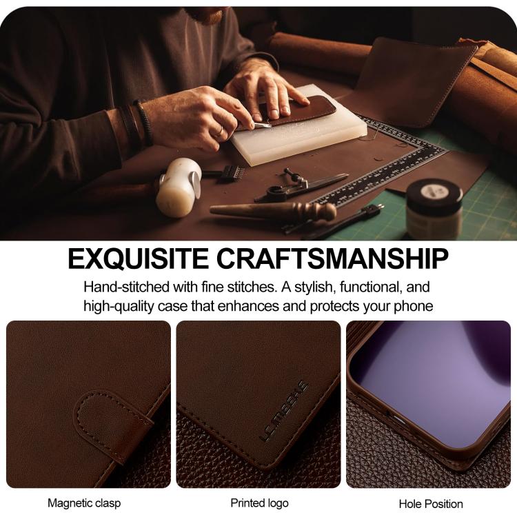 LC.IMEEKE Calf Texture Horizontal Flip Leather Case, For iPhone 17 Pro Max, For iPhone 17 Pro, For iPhone 17, For iPhone 17 Air, iPhone 16e, For iPhone 16 Pro Max