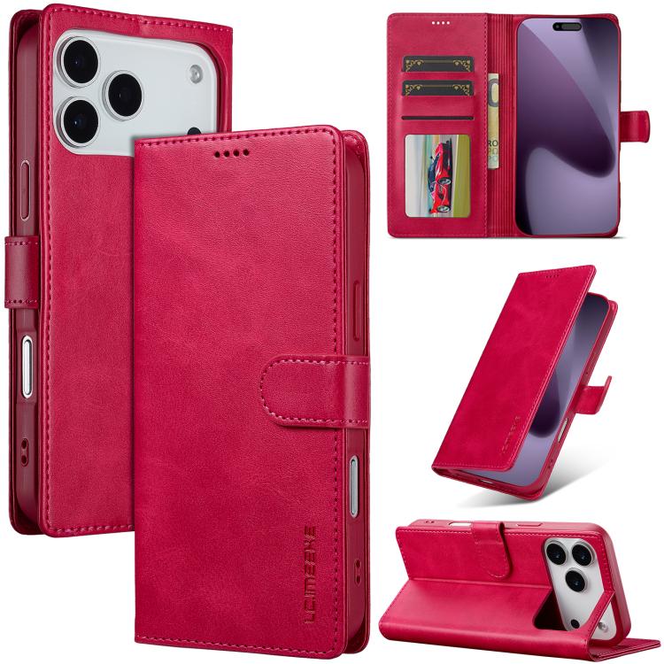 LC.IMEEKE Calf Texture Horizontal Flip Leather Case, For iPhone 17 Pro Max, For iPhone 17 Pro, For iPhone 17, For iPhone 17 Air, iPhone 16e, For iPhone 16 Pro Max