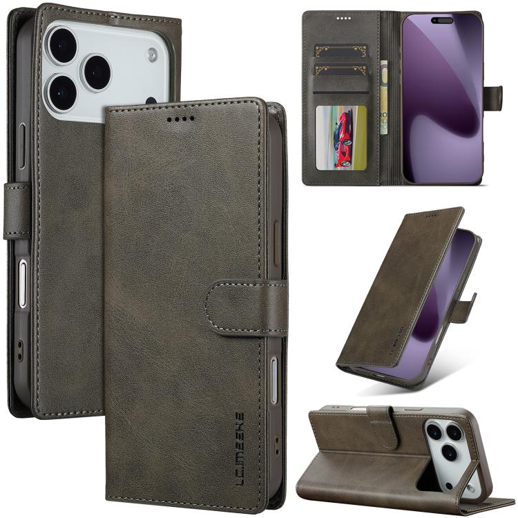 LC.IMEEKE Calf Texture Horizontal Flip Leather Case, For iPhone 17 Pro Max, For iPhone 17 Pro, For iPhone 17, For iPhone 17 Air, iPhone 16e, For iPhone 16 Pro Max