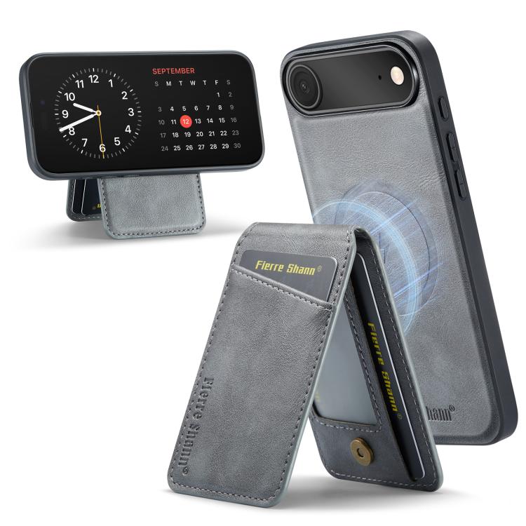 Fierre Shann Cowhide Vertical Flip Magnetic Card Holder Phone Case, For iPhone 17 Pro Max, For iPhone 17 Pro, For iPhone 17, For iPhone 17 Air, For iPhone 16e, For iPhone 16 Pro Max, For iPhone 16 Pro, For iPhone 16 Plus