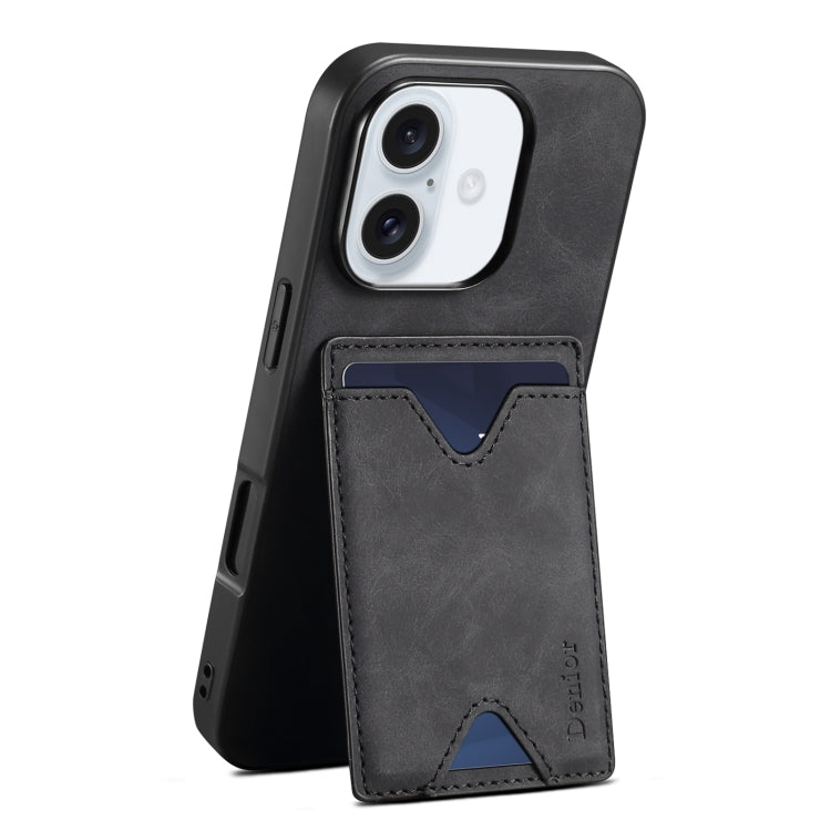 Denior D06 PU Back Cover Card Slot Holder Phone Case, For iPhone 17 Pro Max, For iPhone 17 Pro, For iPhone 17, For iPhone 17 Air, For iPhone 16e, For iPhone 16 Pro Max, For iPhone 16 Pro, For iPhone 16 Plus, For iPhone 16