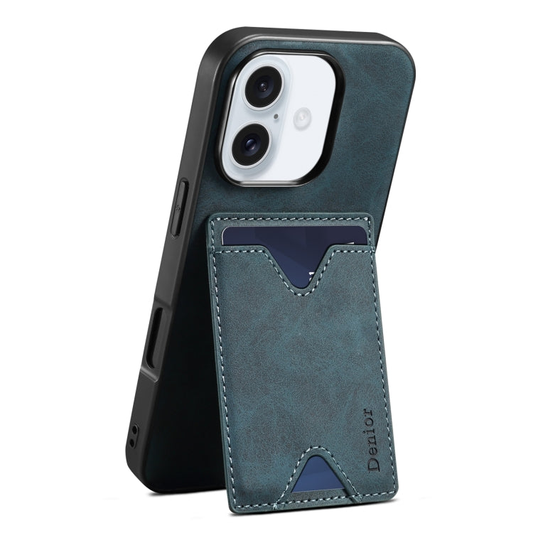 Denior D06 PU Back Cover Card Slot Holder Phone Case, For iPhone 17 Pro Max, For iPhone 17 Pro, For iPhone 17, For iPhone 17 Air, For iPhone 16e, For iPhone 16 Pro Max, For iPhone 16 Pro, For iPhone 16 Plus, For iPhone 16