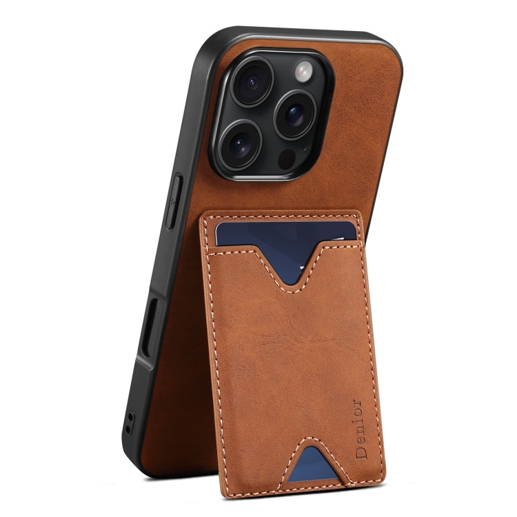 Denior D06 PU Back Cover Card Slot Holder Phone Case, For iPhone 17 Pro Max, For iPhone 17 Pro, For iPhone 17, For iPhone 17 Air, For iPhone 16e, For iPhone 16 Pro Max, For iPhone 16 Pro, For iPhone 16 Plus, For iPhone 16
