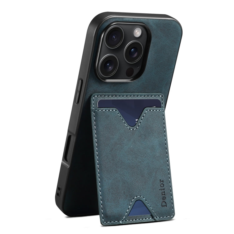 Denior D06 PU Back Cover Card Slot Holder Phone Case, For iPhone 17 Pro Max, For iPhone 17 Pro, For iPhone 17, For iPhone 17 Air, For iPhone 16e, For iPhone 16 Pro Max, For iPhone 16 Pro, For iPhone 16 Plus, For iPhone 16