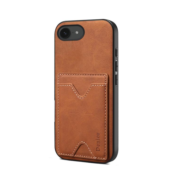 Denior D06 PU Back Cover Card Slot Holder Phone Case, For iPhone 17 Pro Max, For iPhone 17 Pro, For iPhone 17, For iPhone 17 Air, For iPhone 16e, For iPhone 16 Pro Max, For iPhone 16 Pro, For iPhone 16 Plus, For iPhone 16