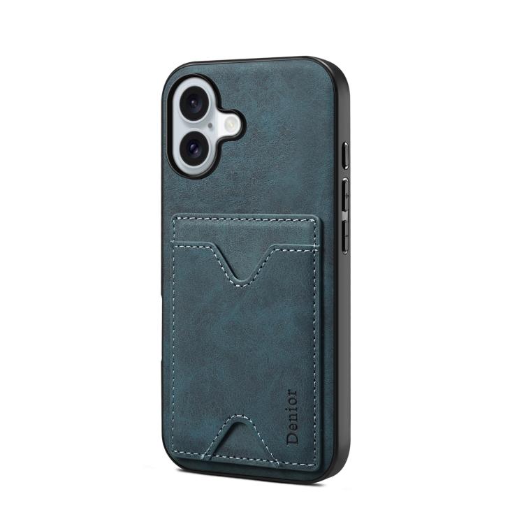 Denior D06 PU Back Cover Card Slot Holder Phone Case, For iPhone 17 Pro Max, For iPhone 17 Pro, For iPhone 17, For iPhone 17 Air, For iPhone 16e, For iPhone 16 Pro Max, For iPhone 16 Pro, For iPhone 16 Plus, For iPhone 16