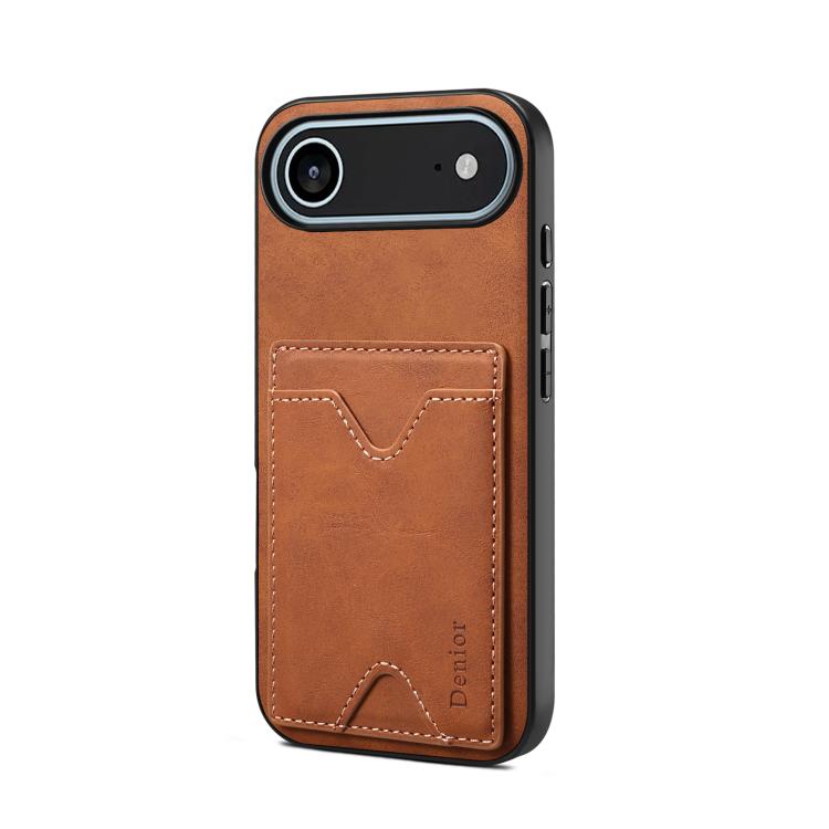 Denior D06 PU Back Cover Card Slot Holder Phone Case, For iPhone 17 Pro Max, For iPhone 17 Pro, For iPhone 17, For iPhone 17 Air, For iPhone 16e, For iPhone 16 Pro Max, For iPhone 16 Pro, For iPhone 16 Plus, For iPhone 16