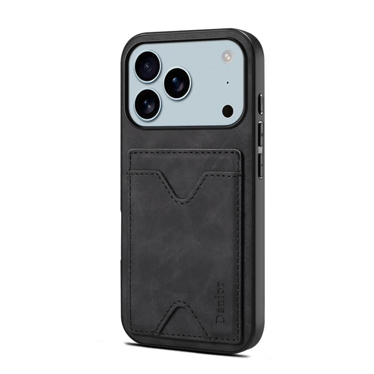Denior D06 PU Back Cover Card Slot Holder Phone Case, For iPhone 17 Pro Max, For iPhone 17 Pro, For iPhone 17, For iPhone 17 Air, For iPhone 16e, For iPhone 16 Pro Max, For iPhone 16 Pro, For iPhone 16 Plus, For iPhone 16