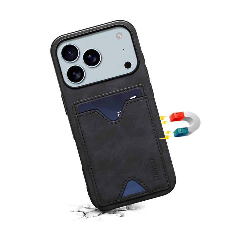 Denior D06 PU Back Cover Card Slot Holder Phone Case, For iPhone 17 Pro Max, For iPhone 17 Pro, For iPhone 17, For iPhone 17 Air, For iPhone 16e, For iPhone 16 Pro Max, For iPhone 16 Pro, For iPhone 16 Plus, For iPhone 16