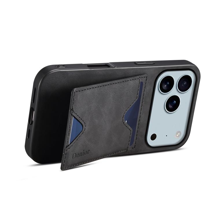 Denior D06 PU Back Cover Card Slot Holder Phone Case, For iPhone 17 Pro Max, For iPhone 17 Pro, For iPhone 17, For iPhone 17 Air, For iPhone 16e, For iPhone 16 Pro Max, For iPhone 16 Pro, For iPhone 16 Plus, For iPhone 16