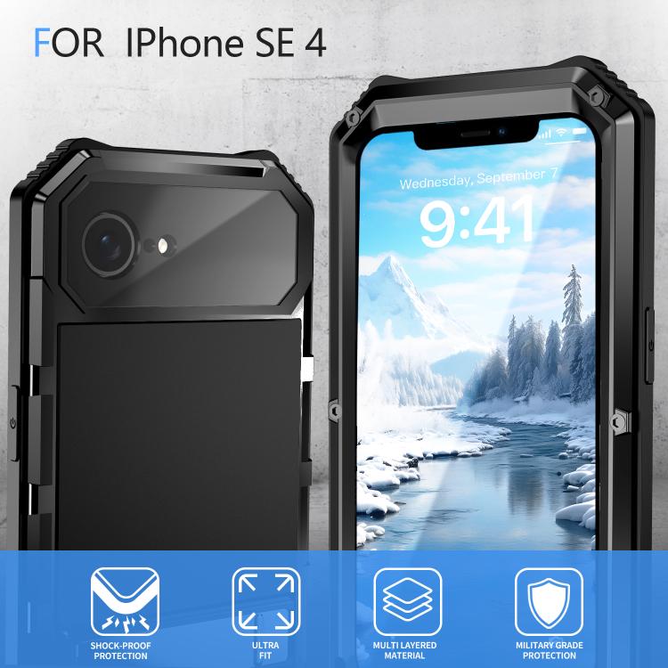 R-JUST Life Waterproof Dustproof Shockproof Holder Phone Case, For iPhone 16e, For iPhone 16 Pro Max, For iPhone 16 Plus, For iPhone 15 Pro Max, For iPhone 15 Plus